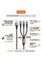 CB4022 3-in-1 Multi Charging Data Cable 1.2m, Type-C, Lightning and Micro-USB Connectors, 5V/3A Braided Cable for Phones, Tablets and Power Banks - Black - 7