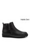 Women's Black Double Zipper Thermo Sole Genuine Leather Boots