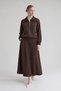 Vertical Stripe Detailed Skirt Suit Brown