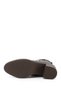 Women's Brown Zippered Thick Heeled Boots - 7