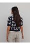 Baklava Pattern Short Sleeve Knit Sweater - 5