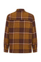 Men's Brown Plaid Single-Pocket Shirt Jacket - 5