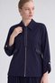 Stone Collar Detail Pleated Skirt Set Navy Blue - 4