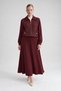 Vertical Stripe Detailed Skirt Set Burgundy