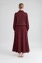 Vertical Stripe Detailed Skirt Set Burgundy - 3