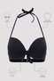Schwarzes Bikinioberteil mit Cup - 6