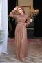 Sequined Camel Hijab Evening Dress 44961C - 2