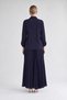 Stone Collar Detail Pleated Skirt Set Navy Blue - 3