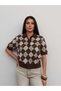 Kurzarm-Strickpullover mit Baklava-Muster - 4