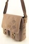 Unisex Brown Canvas Paw Print Waterproof Postman Business School Briefcase Laptop Bag