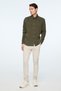 Men's Khaki Liyosel Trendy Striped Dynamic Fit Button-Down Collar Shirt - 2