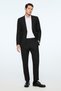 Men's Black Polyviscon Basic Plain Slim Fit Pointed Collar Suit - 2