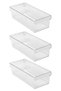 3-Piece Refrigerator Organizer Set for Inside the Cabinet Storage Container 360*150*100 mm - Transparent Black