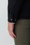 Men's Black Polyester Shirt Collar Short Filling Coat - 6