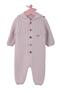 Unisex Knitwear Rabbit Eared Hooded Baby Onesie Powder - 4