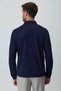 Men's Navy Blue Polo Collar Rayon Sweatshirt - 4
