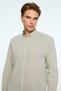 Men's Green Linen Trend Straight Dynamic Fit Button-Down Collar Shirt