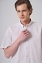 Men's Beige Short Sleeve Regular Fit Button down Collar Shirt - 2