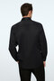 Men's Black Plain Slim Fit Hard Collar Shirt - 3