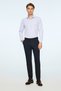 Men's Navy Blue Polyviscon Basic Plain Slim Fit Trousers - 3