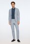 Men's Navy Blue Polyviscon Trendy Patterned Slim Fit Mono Collar Jacket - 4