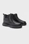 Men's Black Casual Zippered Ankle Boots - 2