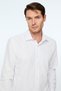 Men's White Plain Slim Fit Hard Collar Shirt - 4