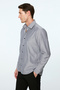 Men's Black Polyester Trendy Striped Dynamic Fit Hard Collar Shirt - 4