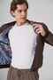 Men's A-Brown Summer River Bomber Short Coat - 4