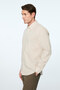 Men's Beige Linen Trend Plain Dynamic Fit Button-Down Collar Shirt - 2