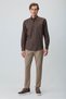 Men's Brown Trend Plaid Dynamic Fit Shirt - 3