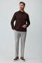 Men's Brown Polo Collar Rayon Sweatshirt - 3