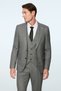 Men's Black Polyviscon Trend Patterned Slim Fit Pointed Collar Vest Suit