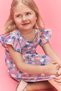 100% Cotton Patterned Ruffle Short-Sleeved Dress for Baby Girls H2176A526SM - 4