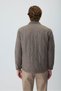 Men's Light Brown Trend Short Quilted Shirt Coat - 6