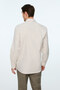 Men's Beige Basic Regular Fit Hard Collar Shirt - 3
