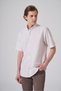 Men's Beige Short Sleeve Regular Fit Button down Collar Shirt - 3