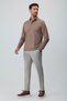 Men's Light Brown Polo Collar Rayon Sweatshirt - 3