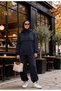 Kangaroo Pocket Modal Tracksuit Set – Hooded - Navy Blue - 3