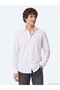 White Plain Regular Fit Long Casual 100% Cotton Shirt - 5