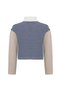 Women's Navy Blue Striped Turtleneck Sweater - 4