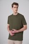 Men's Khaki Basic Crew Neck Dynamic Fit Cotton T-Shirt - 3
