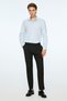 Men's Black Polyviscon Basic Plain Slim Fit Trousers - 3