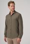 Men's Khaki Trend Plain Slim Fit Full Italian Collar Relaxible Shirt
