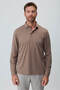 Men's Light Brown Polo Collar Rayon Sweatshirt