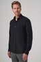 Men's Black Trendy Plain Slim Fit Full Italian Collar Relaxible Shirt - 4