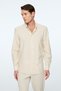 Men's Beige Cotton Trend Striped Dynamic Fit Buttoned Collar Shirt - 2