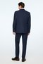 Men's Navy Blue Wool Trendy Plaid Slim Fit Mono Collar Suit - 5