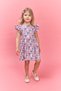 100% Cotton Patterned Ruffle Short-Sleeved Dress for Baby Girls H2176A526SM