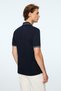 Men's Navy Blue Trend Jacquard Polo Collar Dynamic Fit Tshirt - 3
